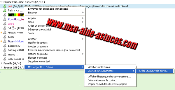 Emettre un son spécial lorsque qu'un contact ce connecte . Alerte1