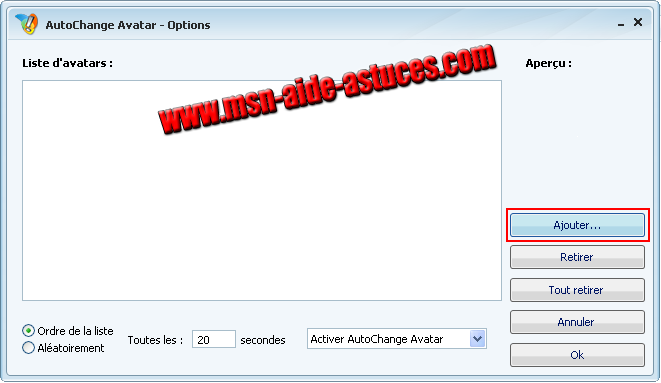 Faire défiler ses Avatars Autochange1