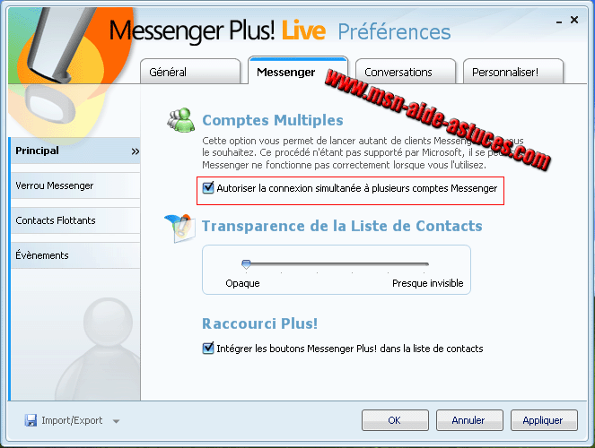 Ouvrir plusieurs compte Windows Live Messenger Plusieurmsn2