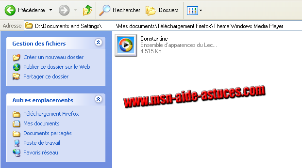 Installer un Theme Windows Media Player Capture1