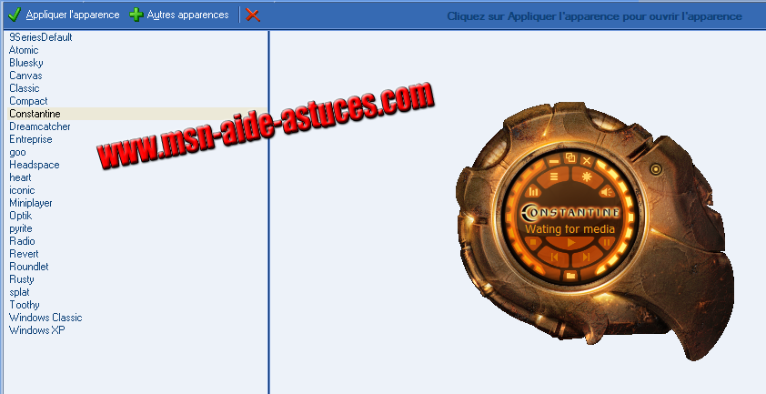 Installer un Theme Windows Media Player Capture5